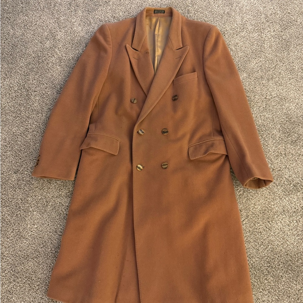 Carlo Balducci Men's Brown Double-Breasted Coat